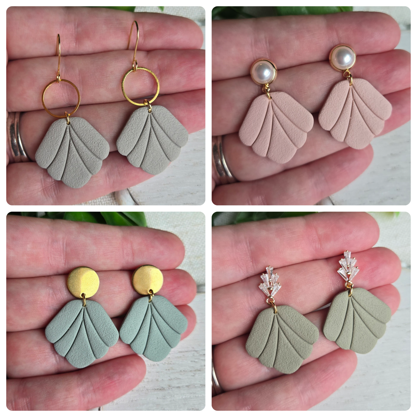 Spring Seashell Drops - Multiple Color and Hardware Options