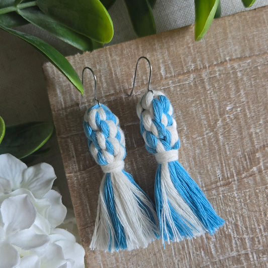 Blue Macrame Tassel