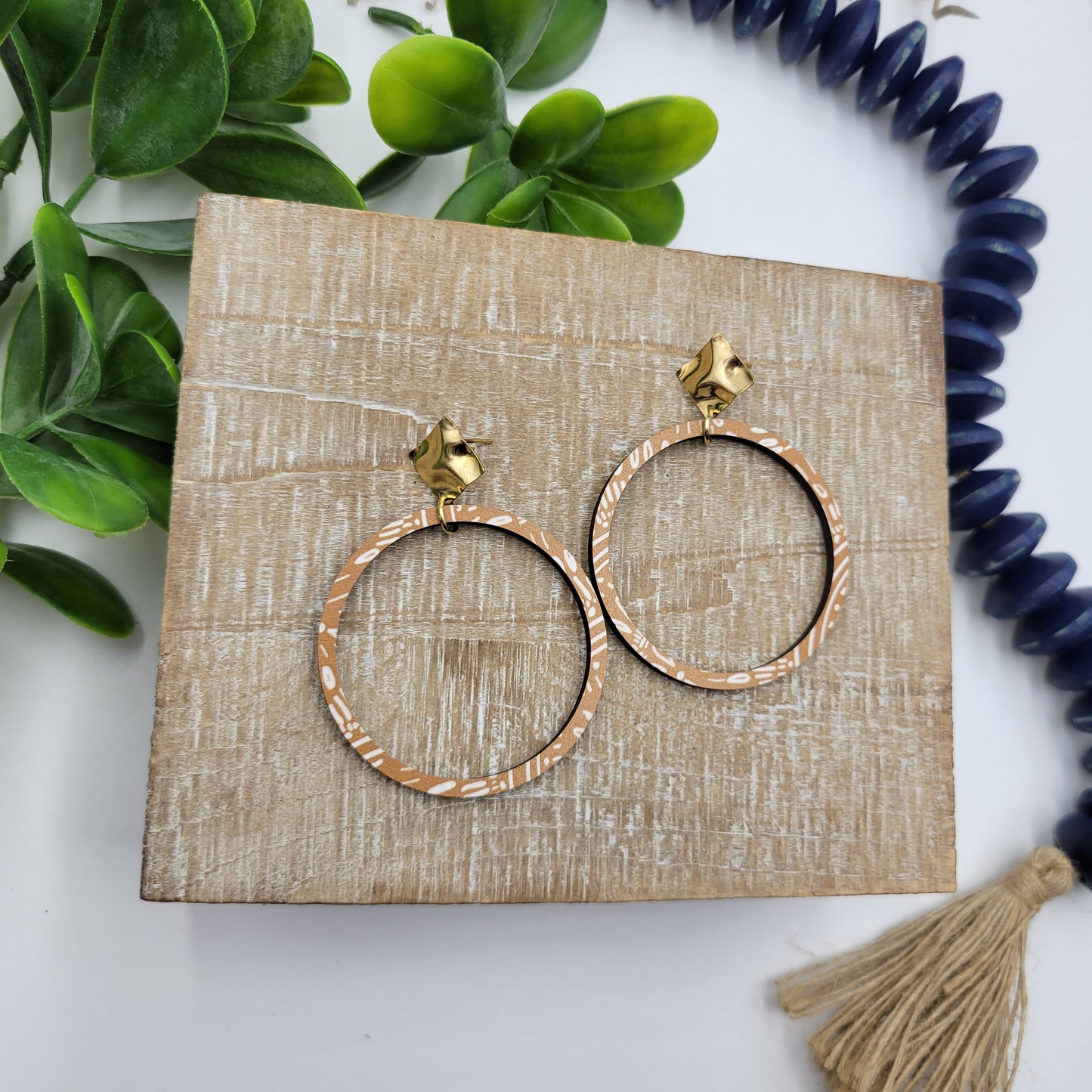 Wood Hoops - Tan BoHo