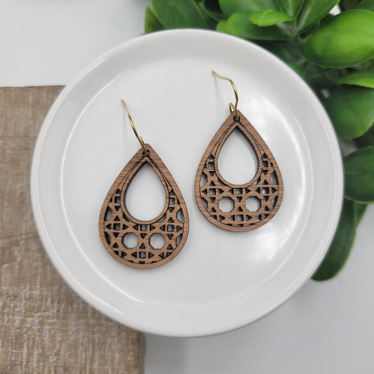 Wood Rattan Teardrops