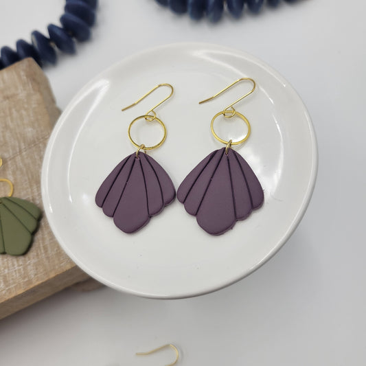 Clay - Eggplant Scalloped Dainty Drops