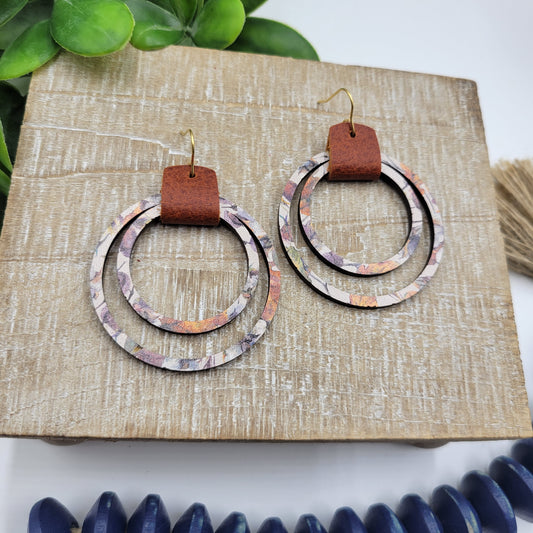 Wood Hoops - Autumn Cotton Print