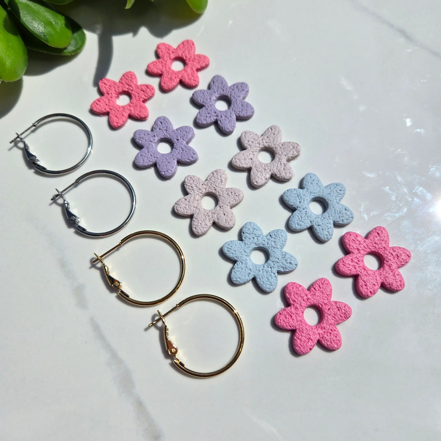 Clay - Flower Hoops