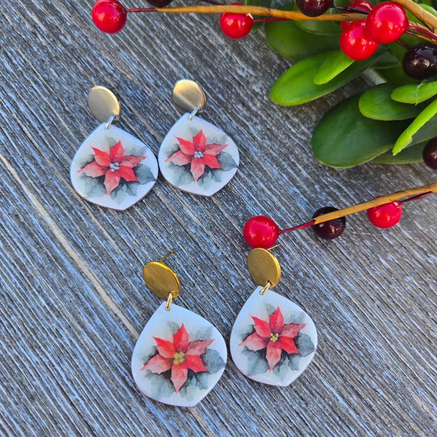 Holiday 2024 - Poinsettia Stud Dangles