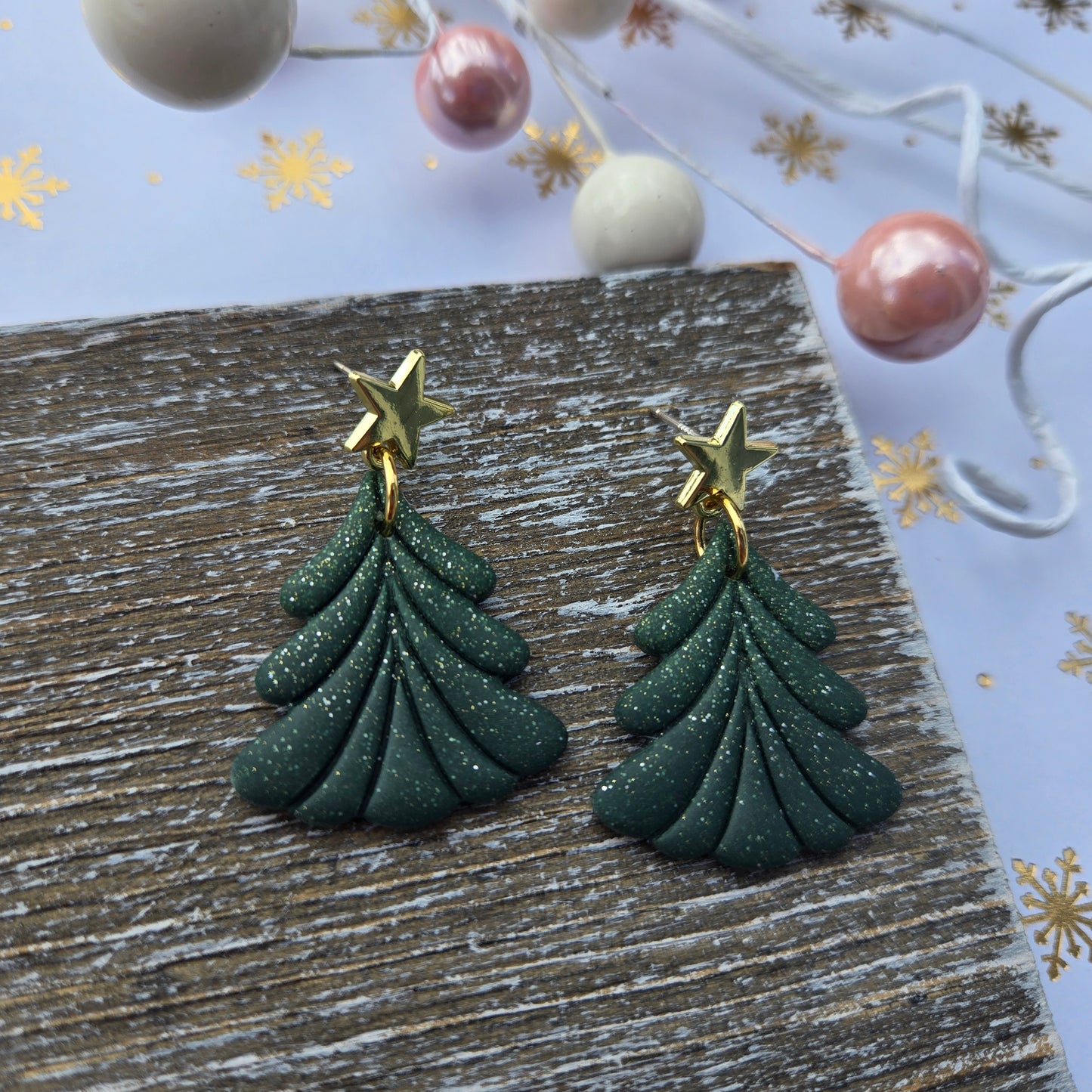 Holiday 2024 - Clay Tree Dangles - Green