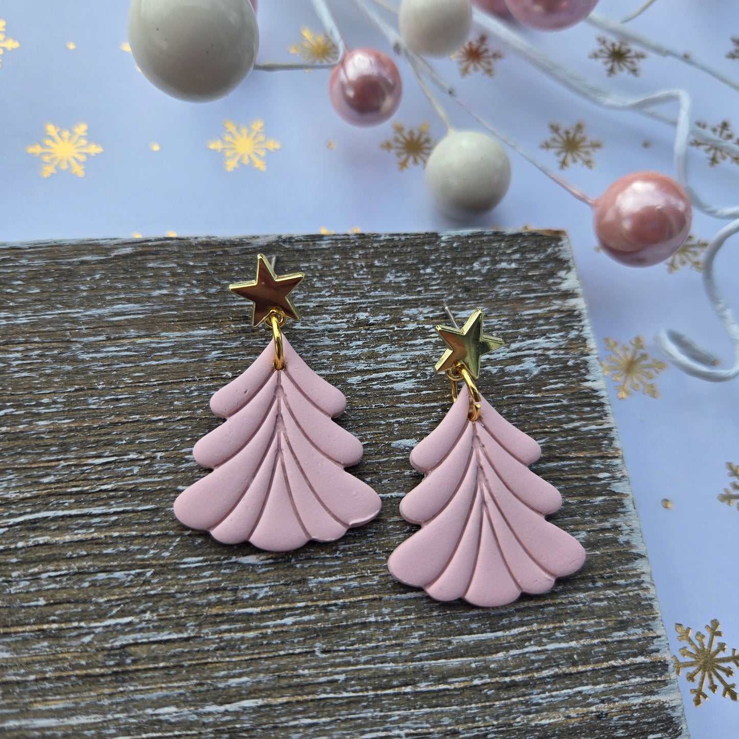 Holiday 2024 - Clay Tree Dangles - Pink