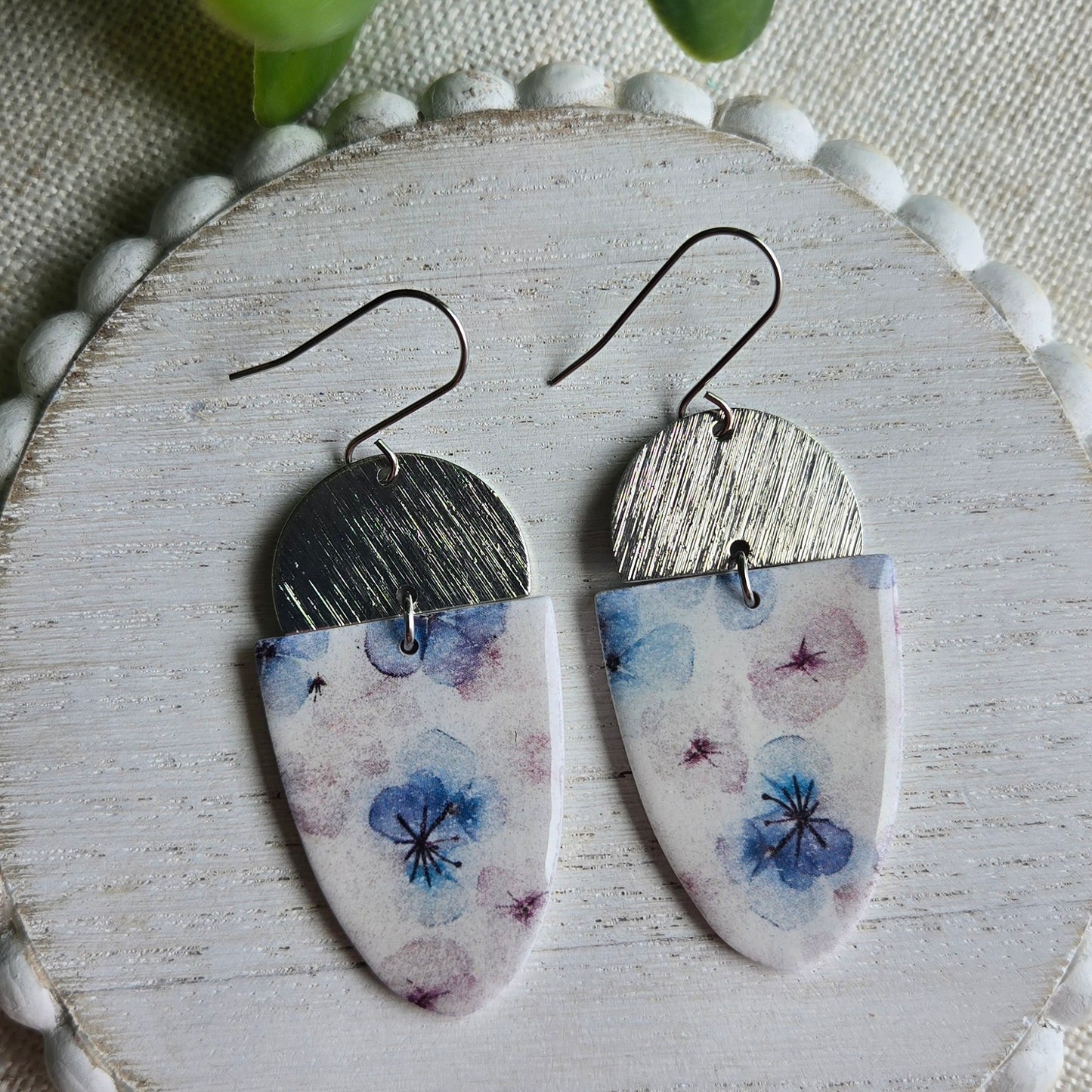 Pink and Purple Pansies Clay Drop #1