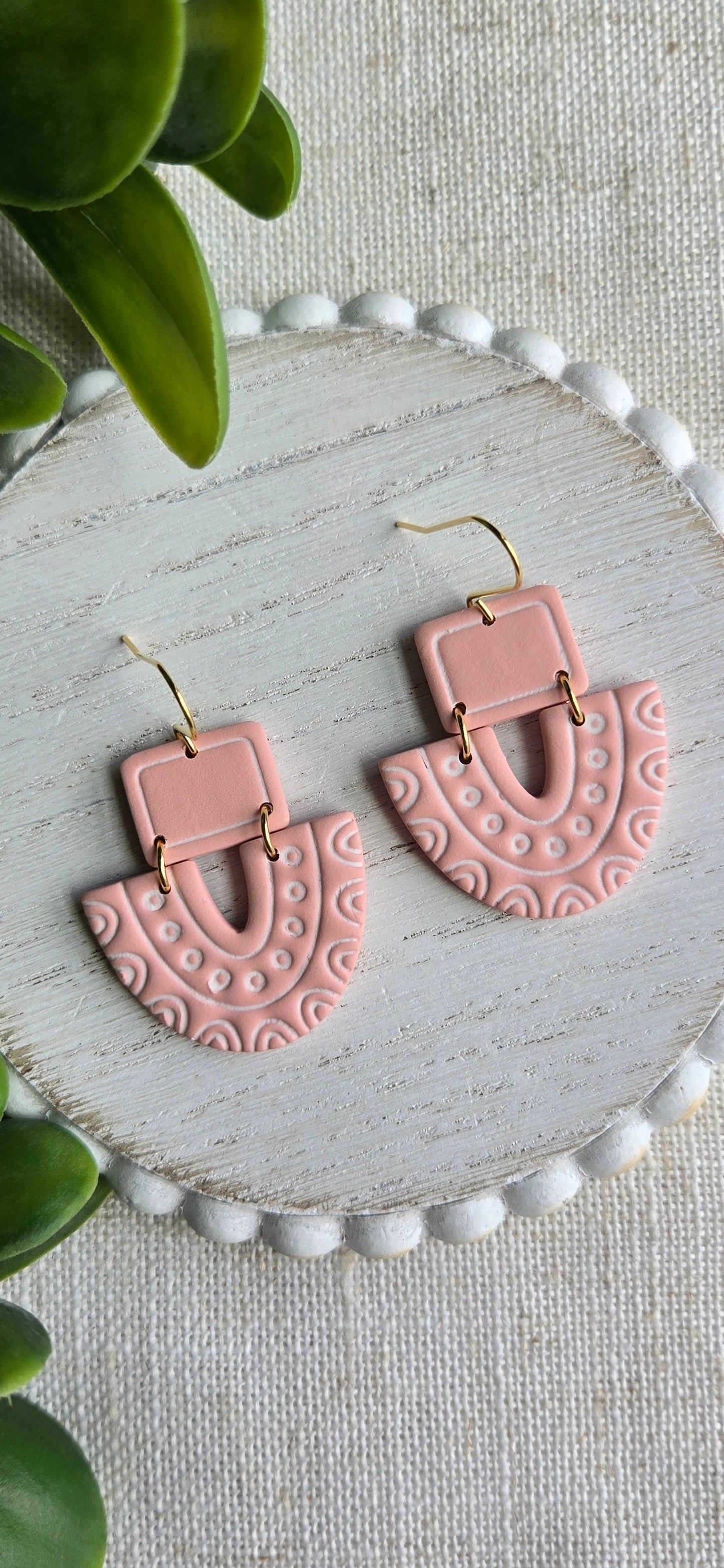 Clay Detailed Drops - Pink