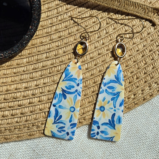 Beachy Clay - Blue and Yellow Dangles