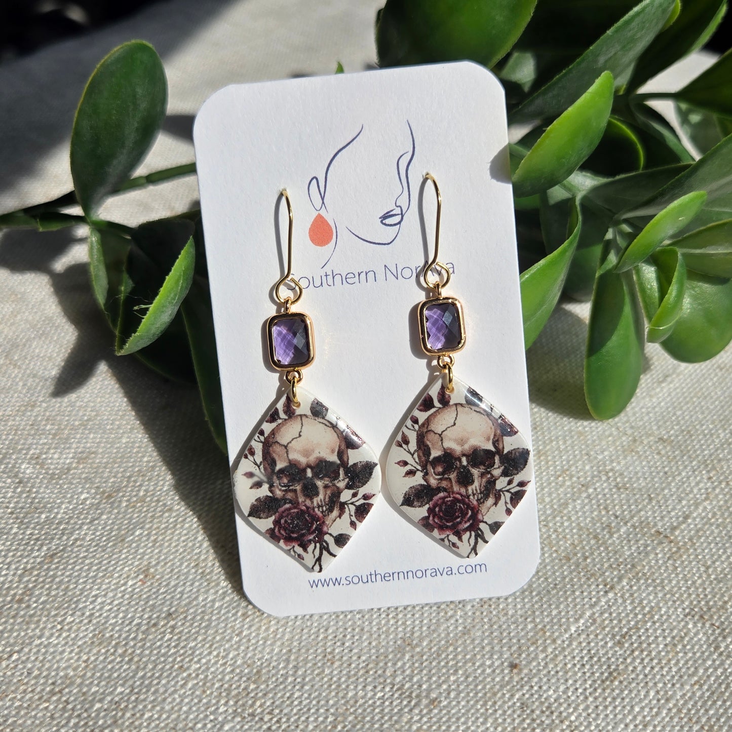 Clay Dangles - Purple Skulls
