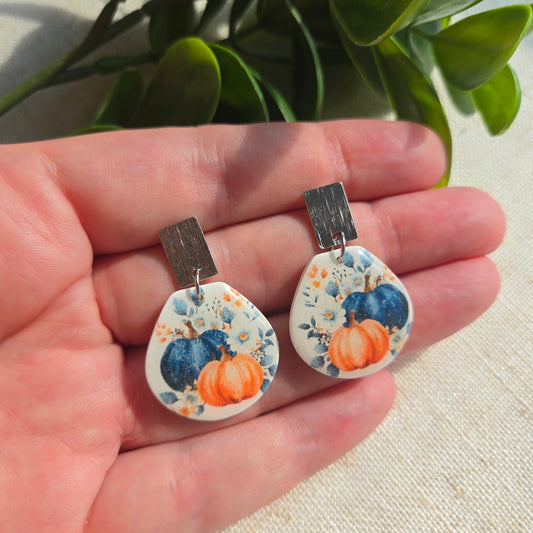 Clay Dangles - Fall Pumpkins
