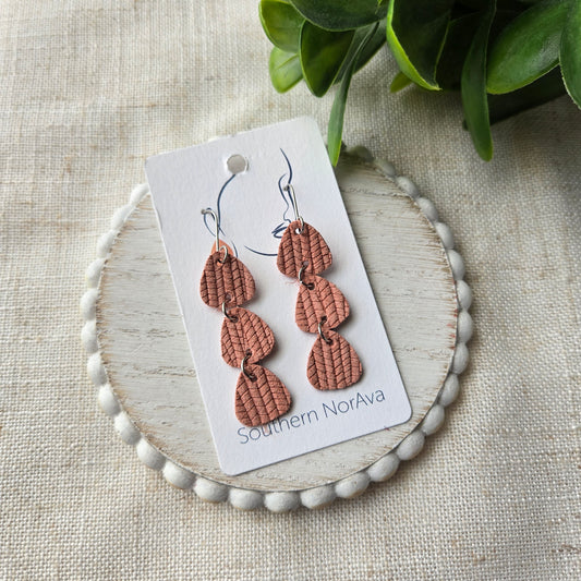 Textured Solids - Peach Palm - Triangle Dangles