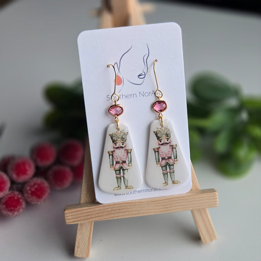 2025 Holiday - Clay Transfer - Pink and Mint Nutcracker