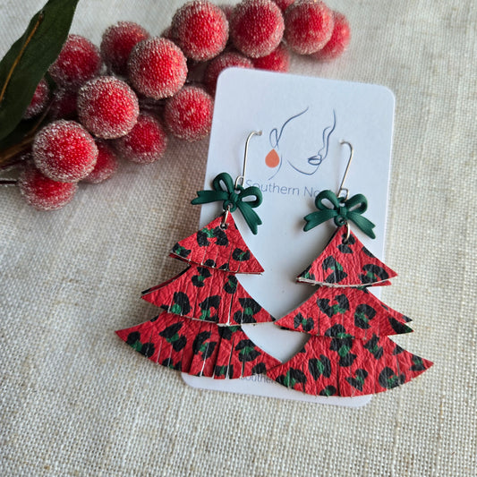 2025 Holiday - Leather - Christmas Leopard Trees