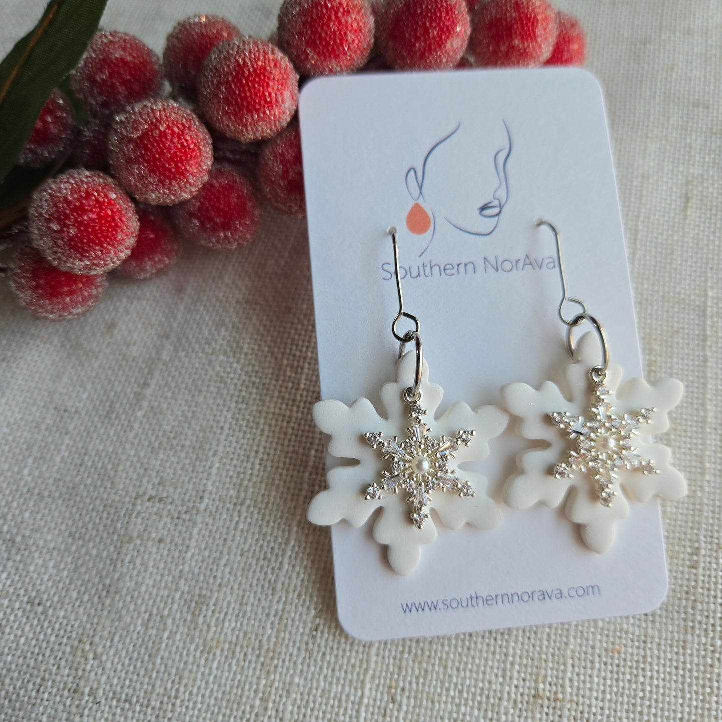 2025 Holiday - Clay - Sparkle Snowflakes