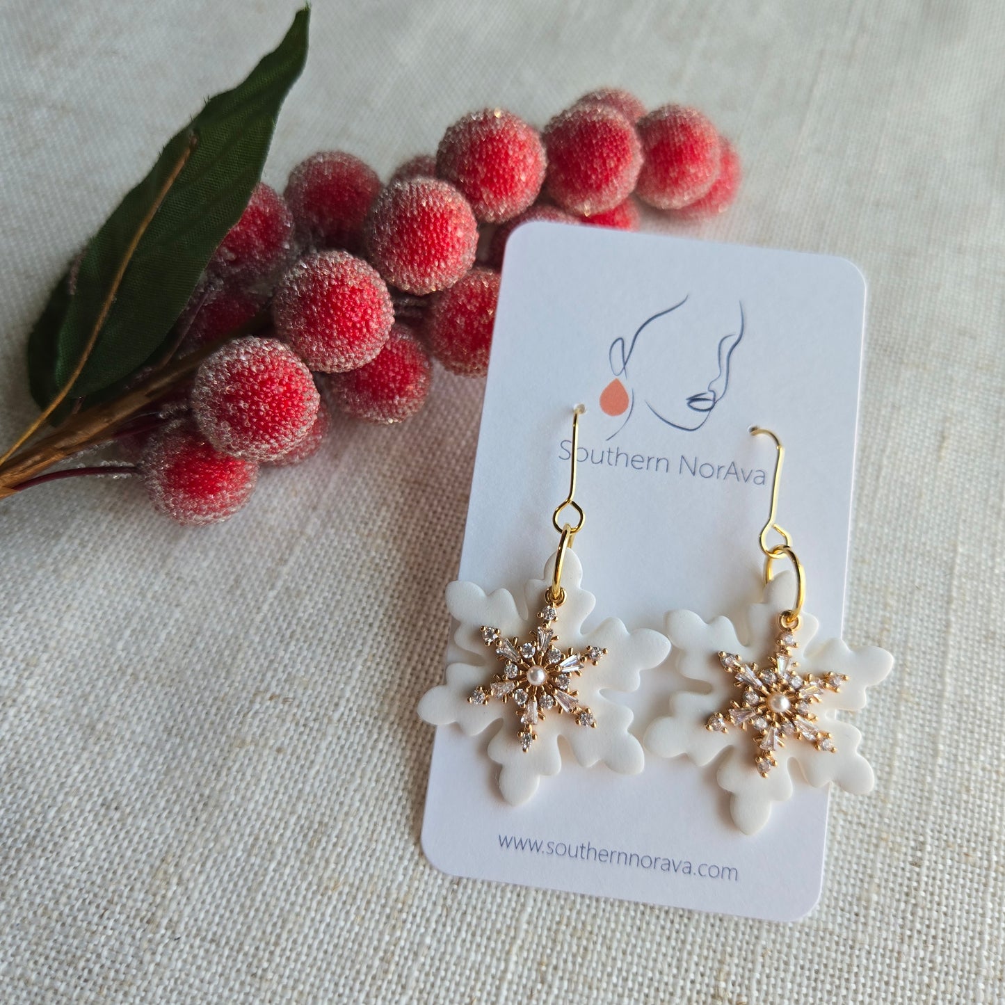 2025 Holiday - Clay - Sparkle Snowflakes