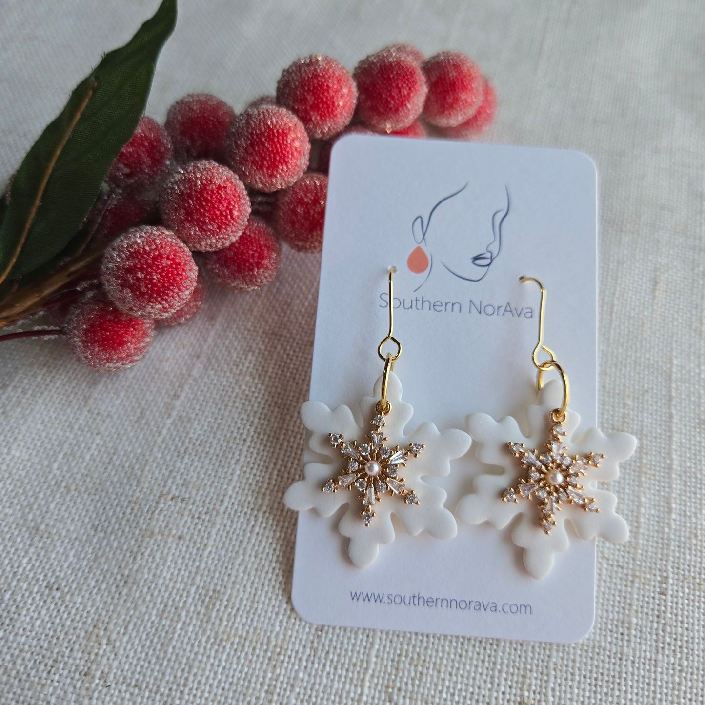 2025 Holiday - Clay - Sparkle Snowflakes