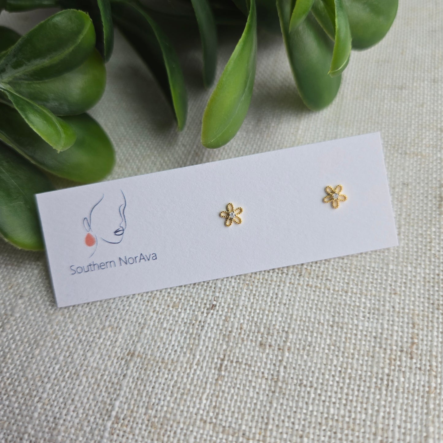 Mini Studs - Flowers with CZ Centers