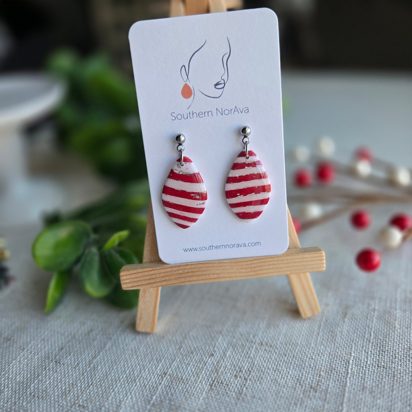 Clay - Candy Cane Collection - Rounded Diamond