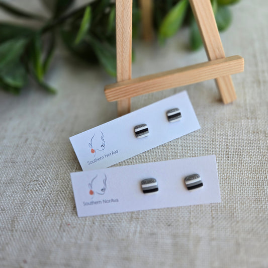 New Year's Collection - Clay - Silver Striped Clay Slab - Studs