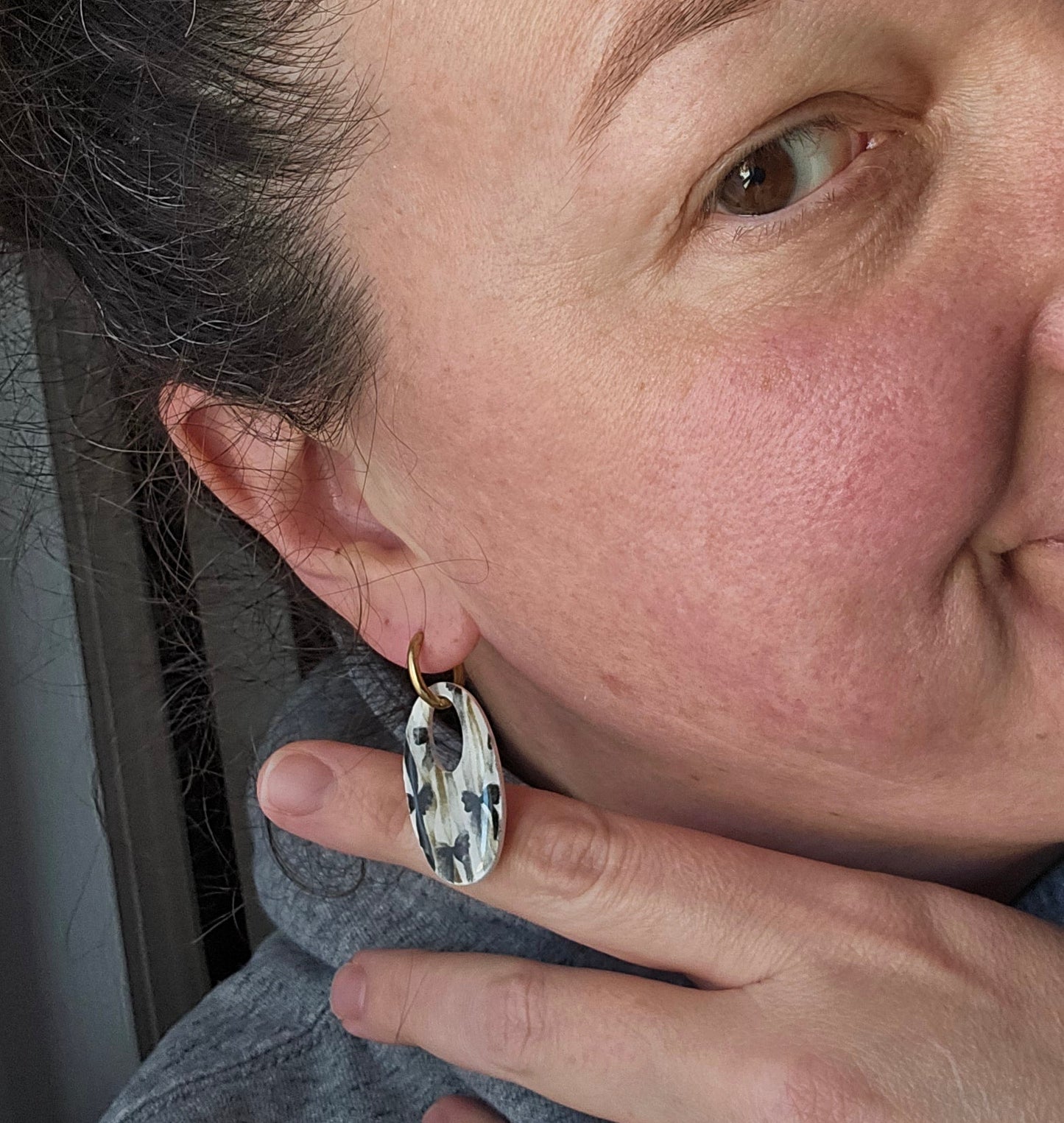 New Year's Collection - Clay - Bow Dangles on Huggies