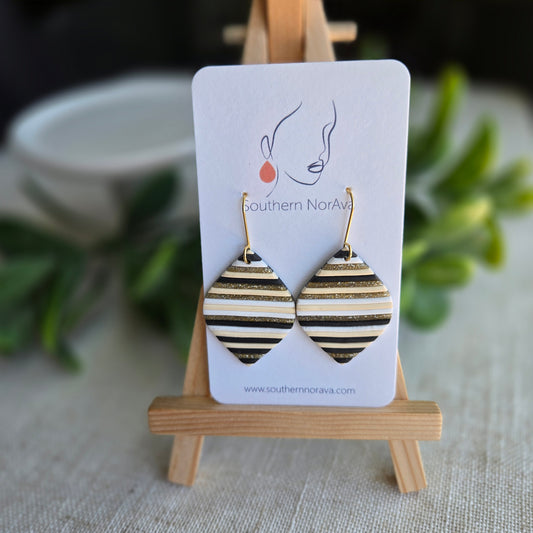 New Year's Collection - Clay - Gold Striped Clay Slab - Diamonds