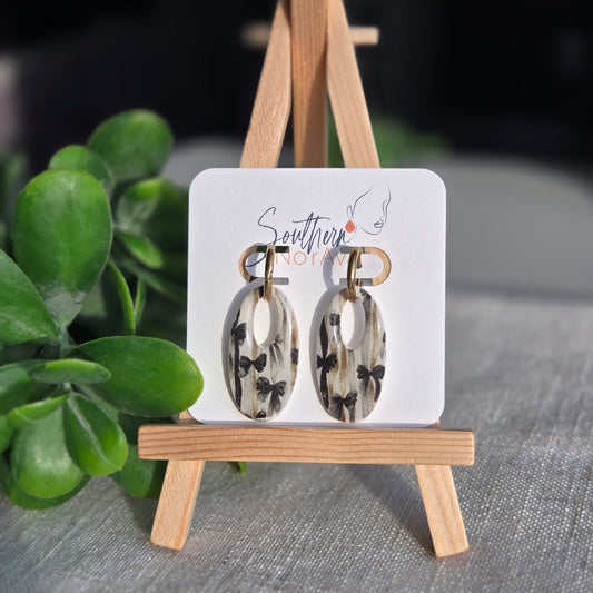 New Year's Collection - Clay - Bow Dangles on Huggies