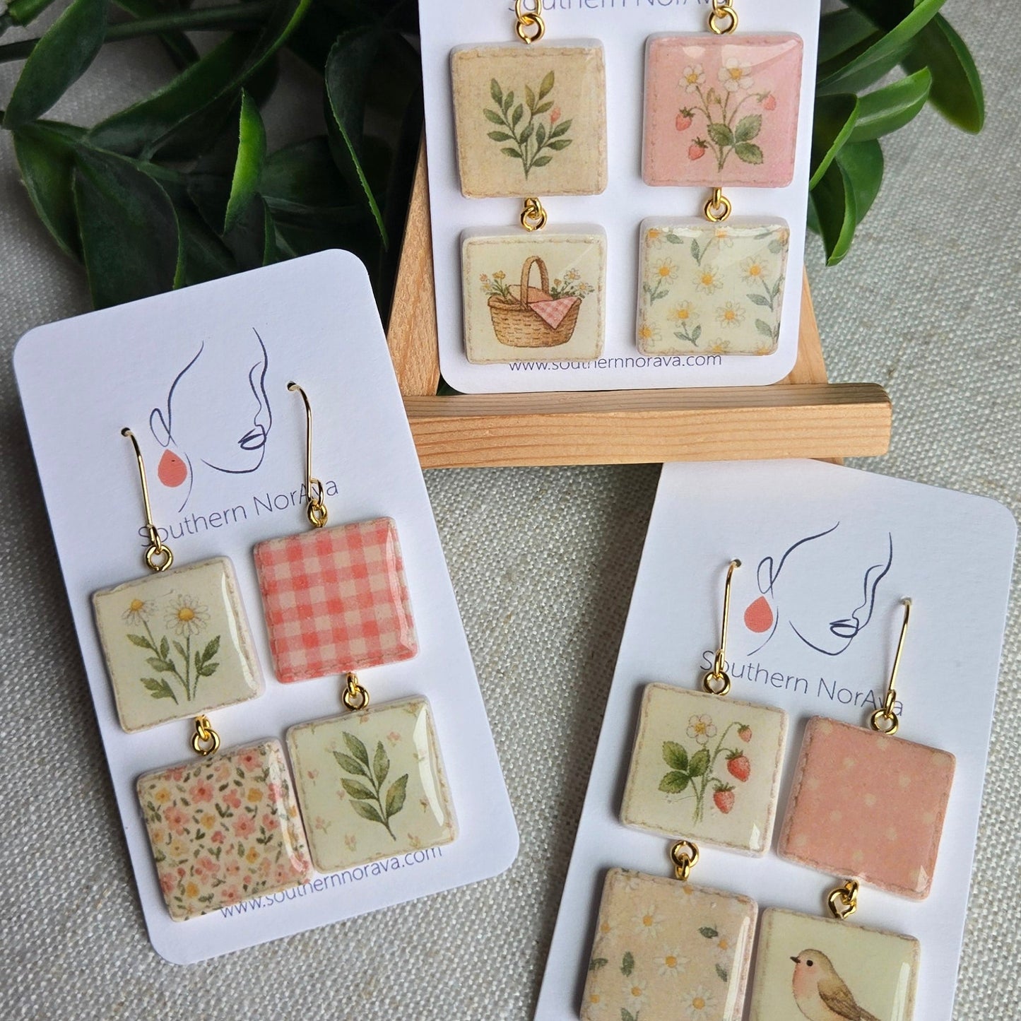 Quilted Square Dangles
