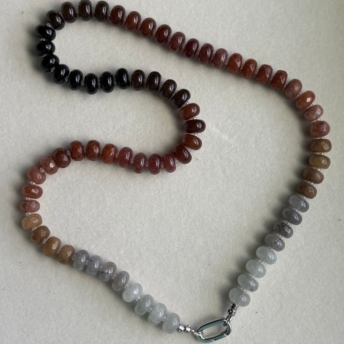 Neutral Beaded Charm Necklace