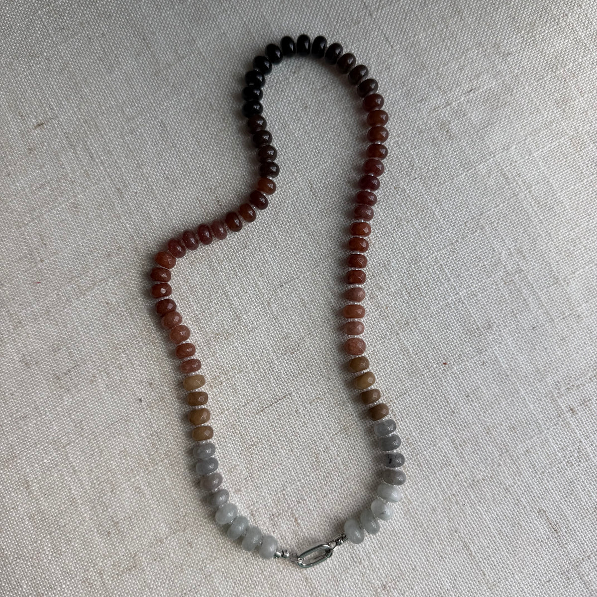 Neutral Beaded Charm Necklace