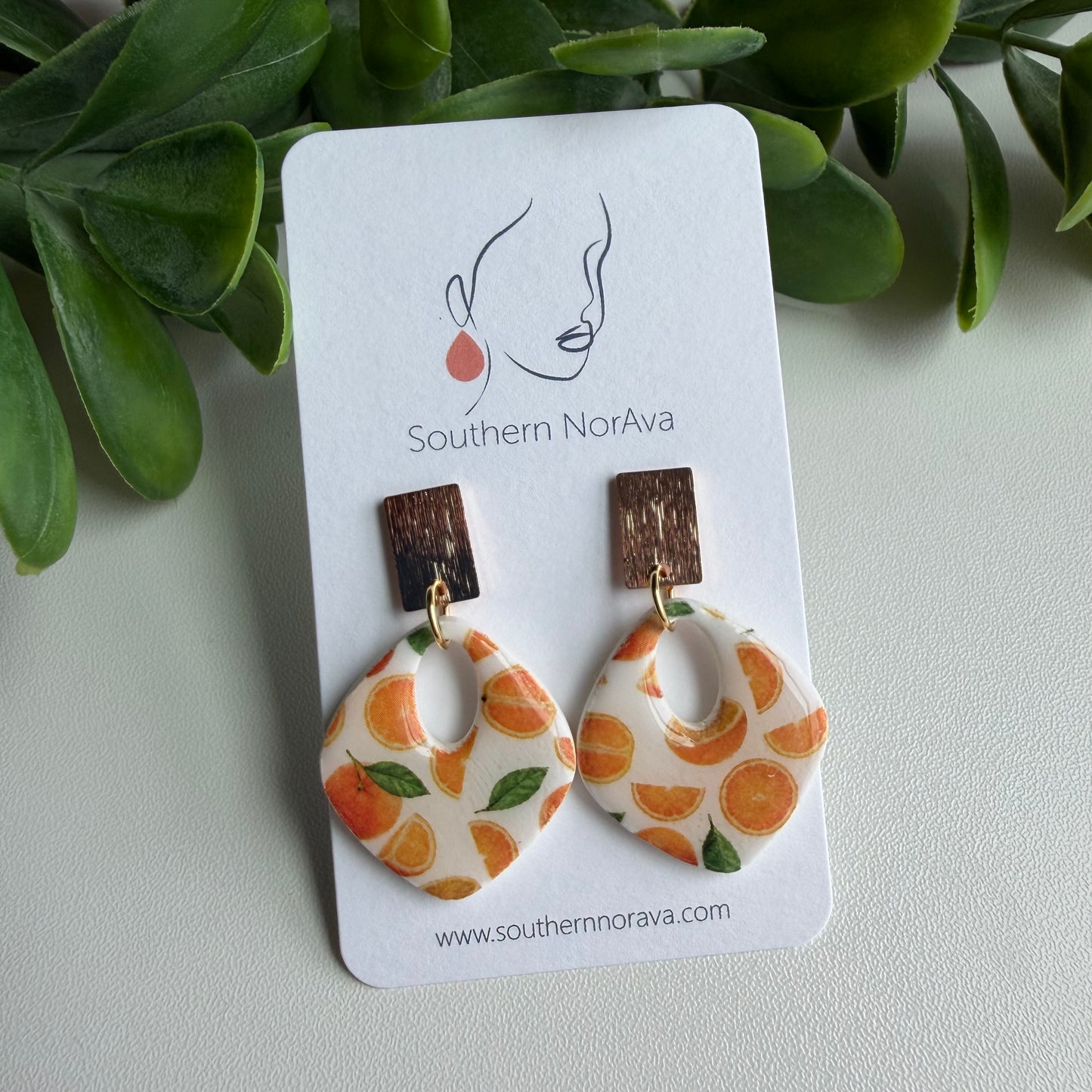 Summer Picnic - Orange Stud Drops