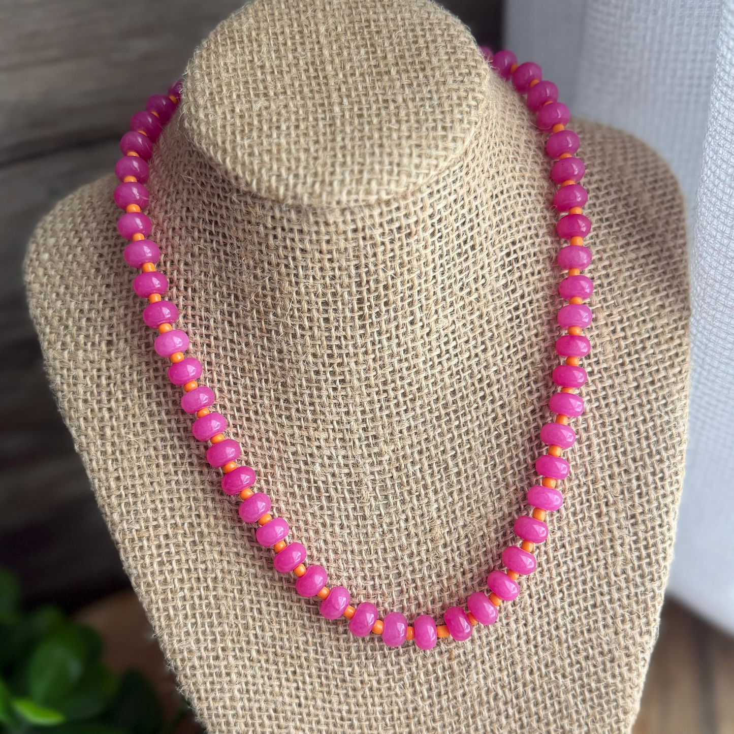 Pink and Orange Stacker Necklace