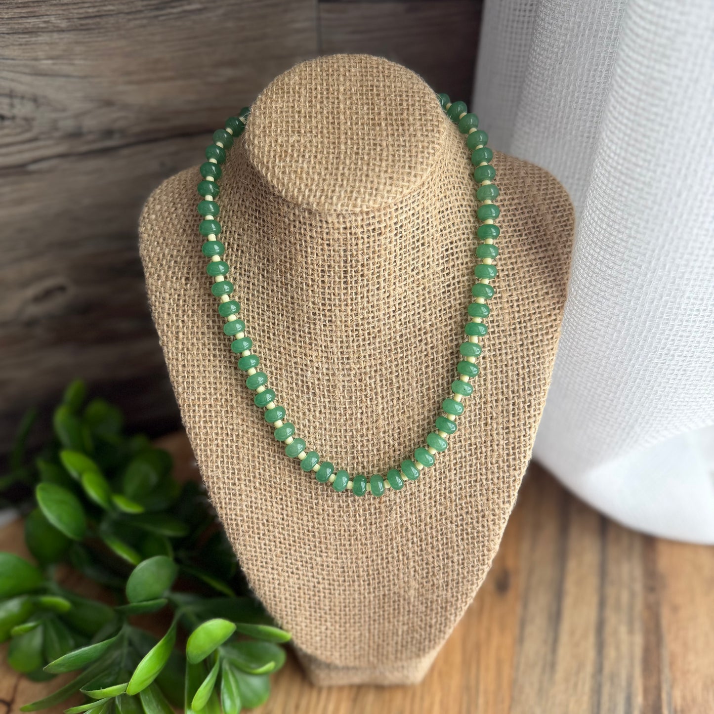 Green and Butter Yellow Stacker Necklace