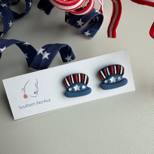 Summer Picnic - Patriotic Top Hat Studs