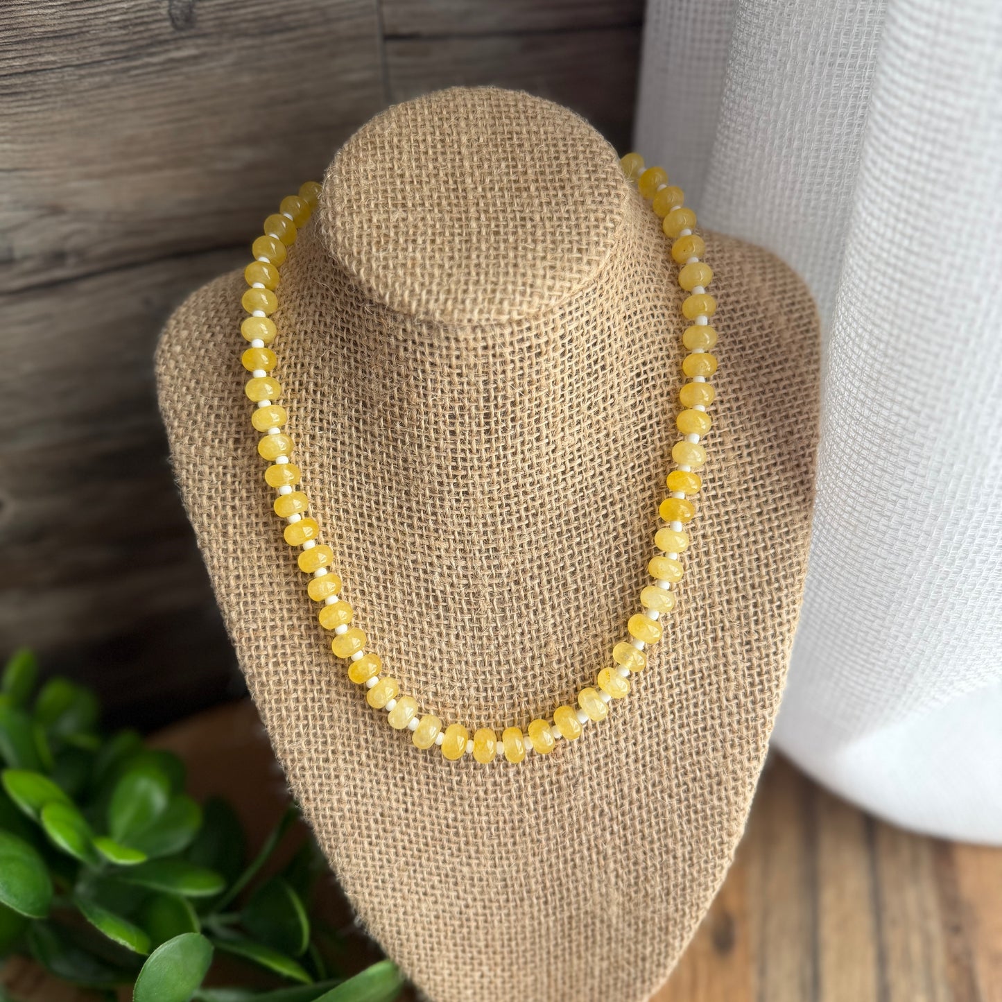Yellow and White Stacker Necklace