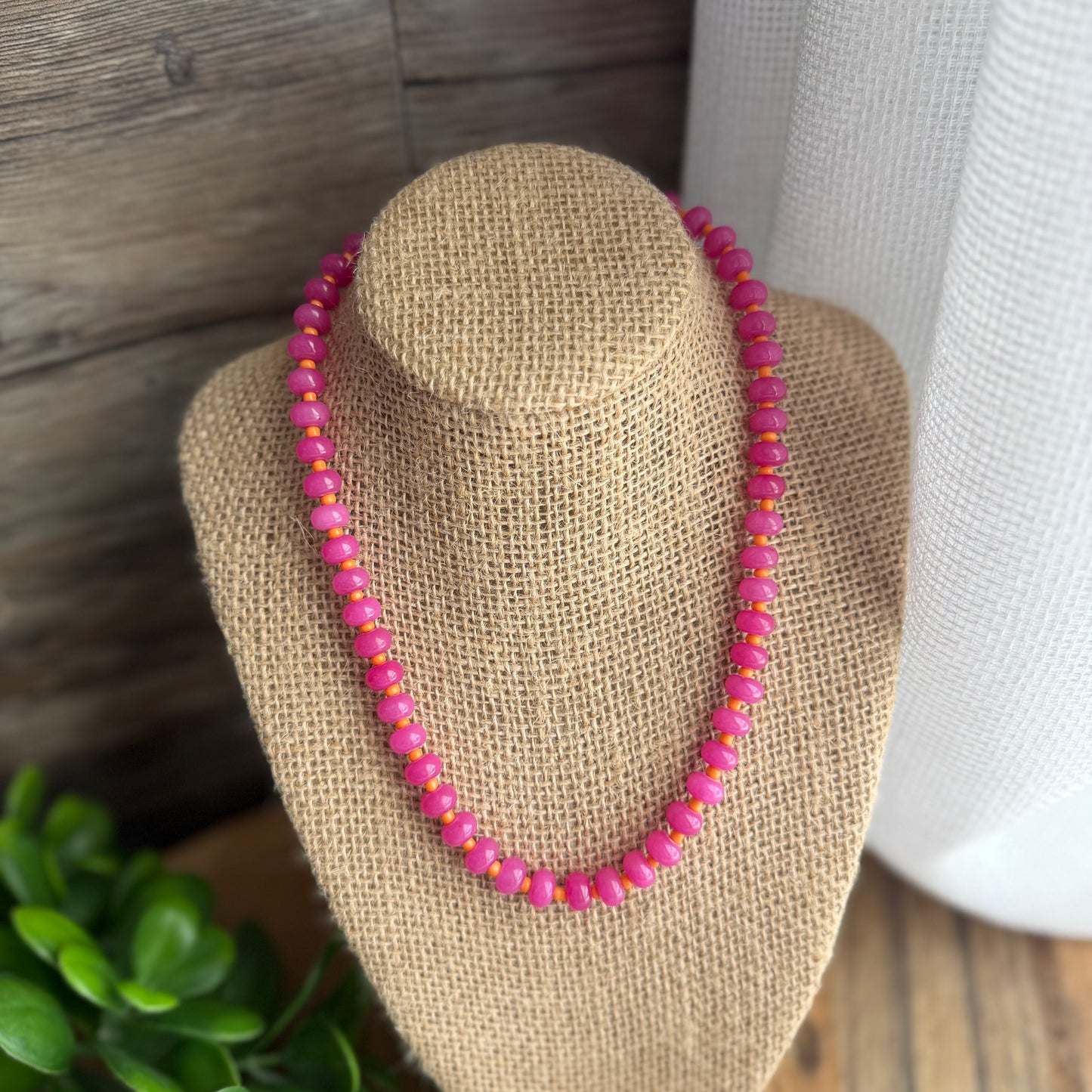 Pink and Orange Stacker Necklace