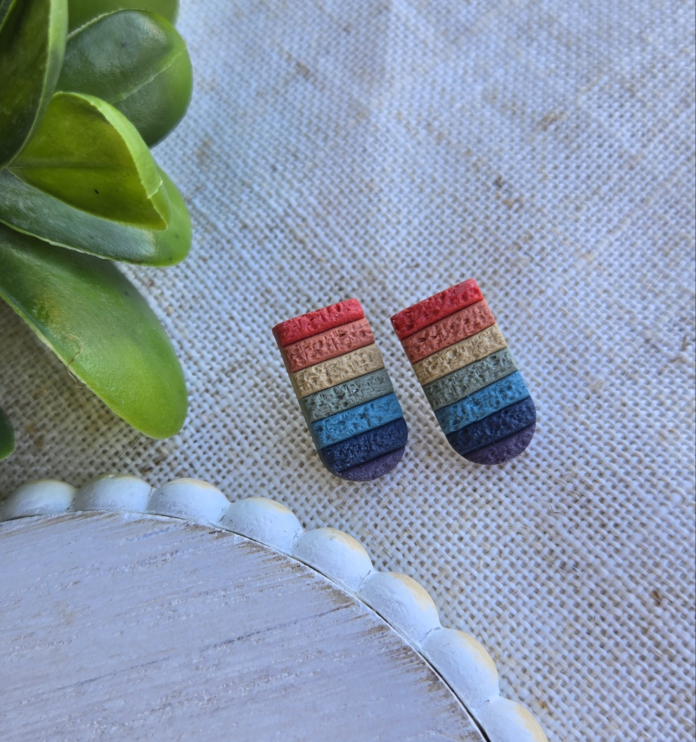 Muted Rainbow - U-Shaped Studs