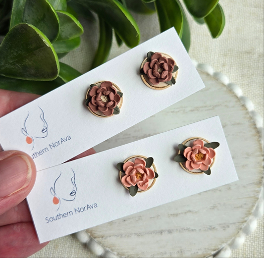 Clay Floral Stud - Multiple Options Available
