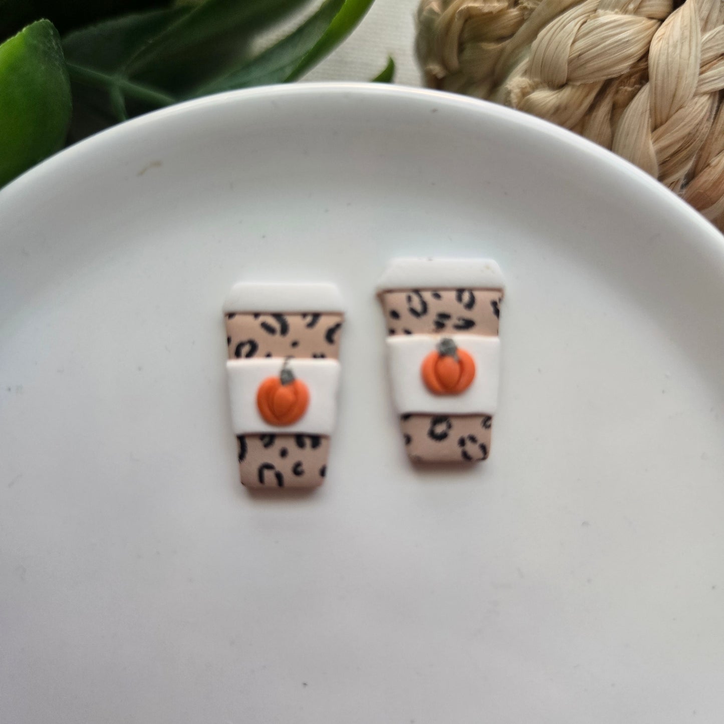 Clay Pumpkin Spice Studs