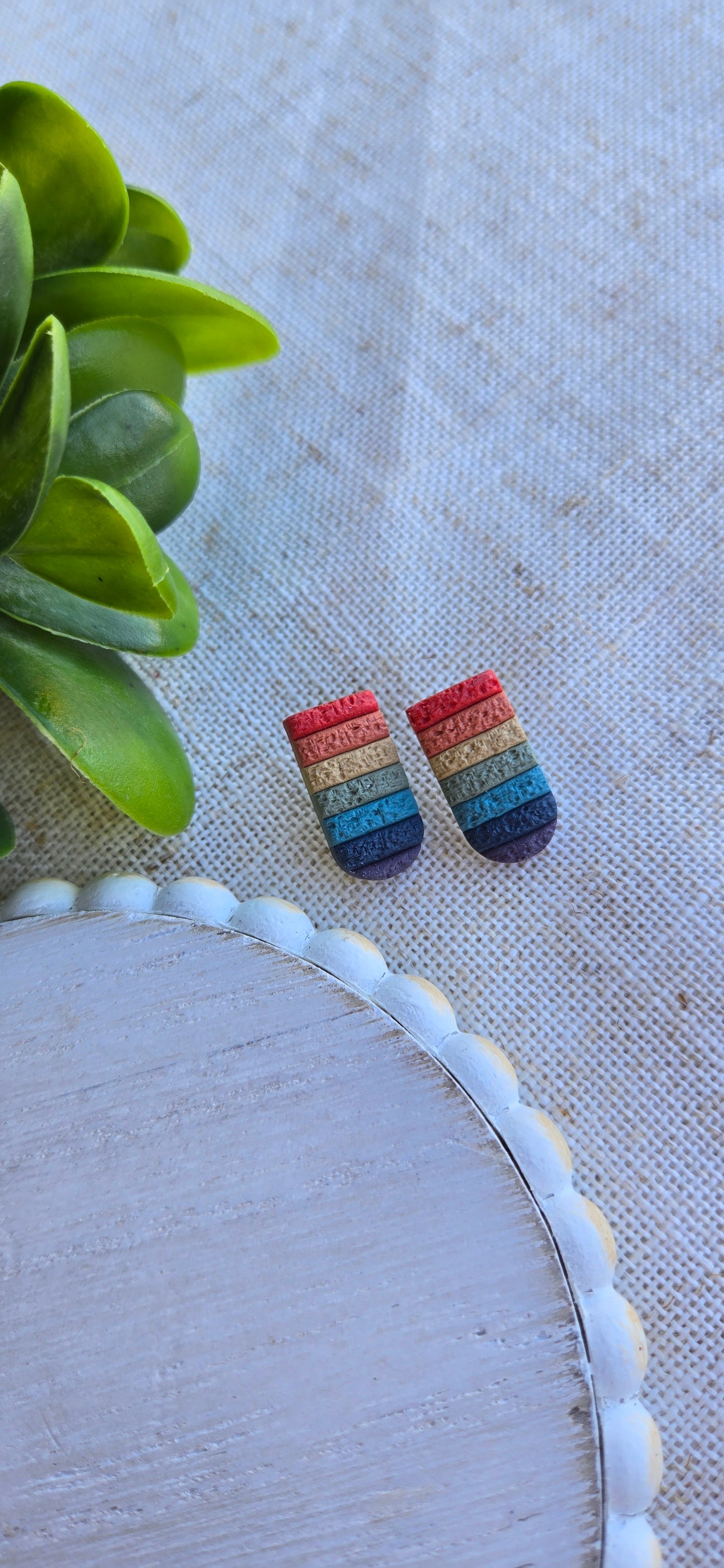 Muted Rainbow - U-Shaped Studs