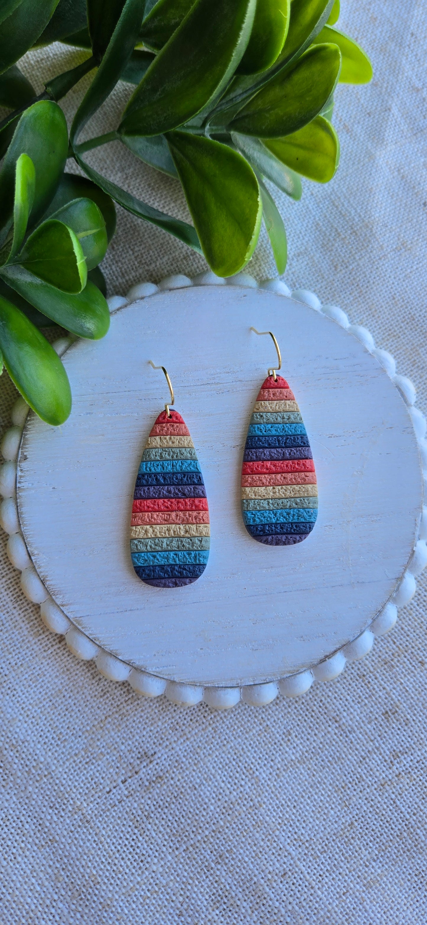 Muted Rainbow - Elongated Teardrops