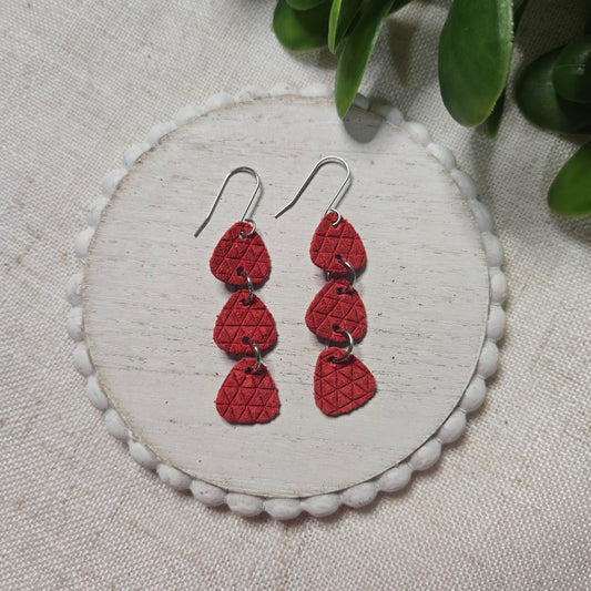 Textured Solids - Red Triangles - Triangle Dangles