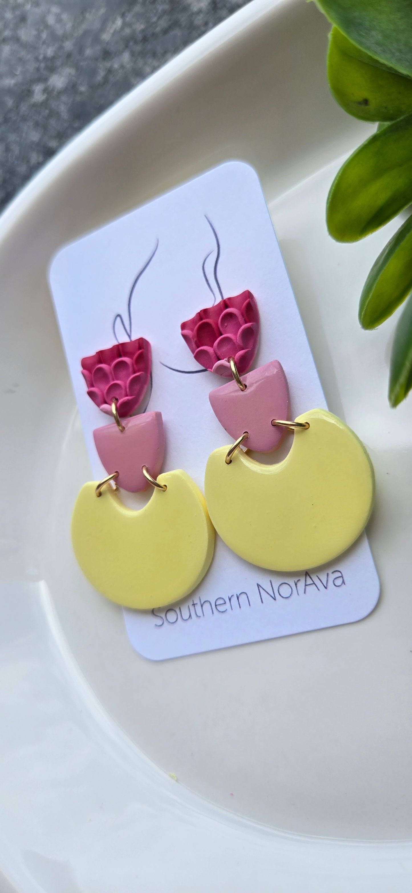 Strawberry Lemonade - Rounded Stud Dangles