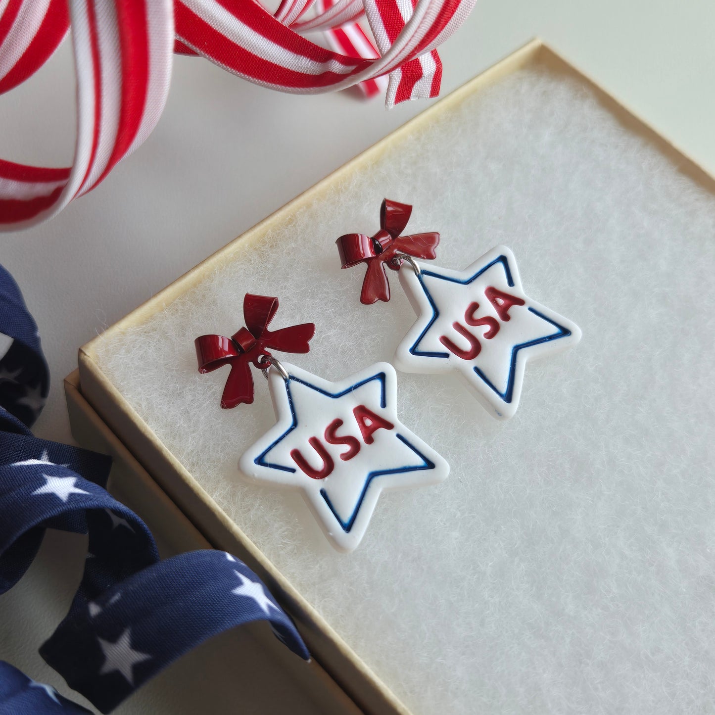 Summer Picnic - USA Star Bow Studs