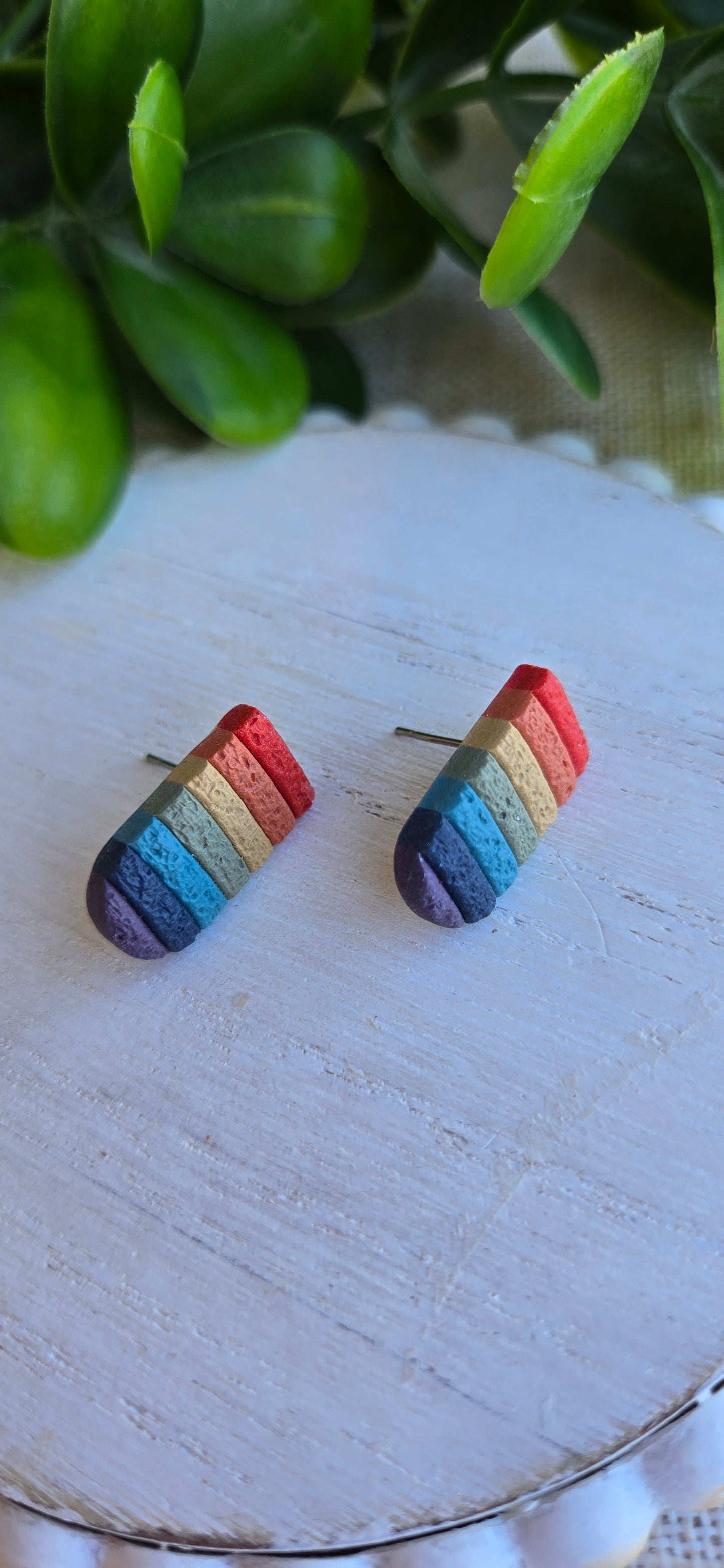 Muted Rainbow - U-Shaped Studs