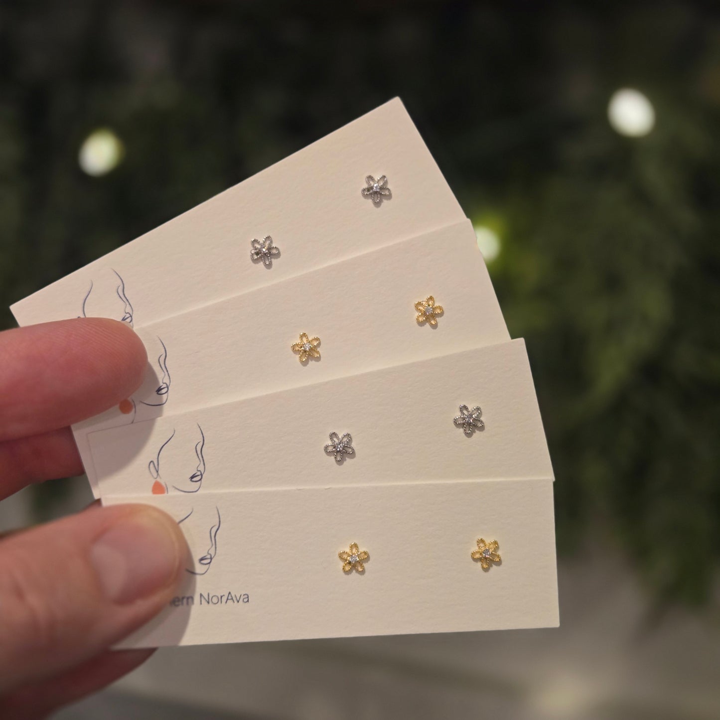 Mini Studs - Flowers with CZ Centers