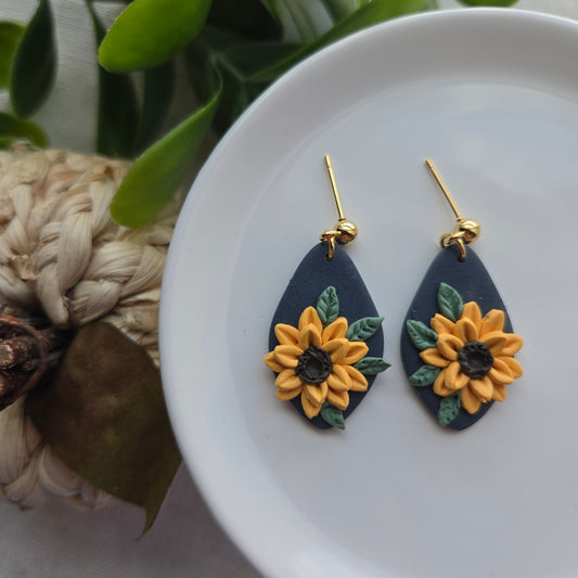 Clay Sunflower Dangle