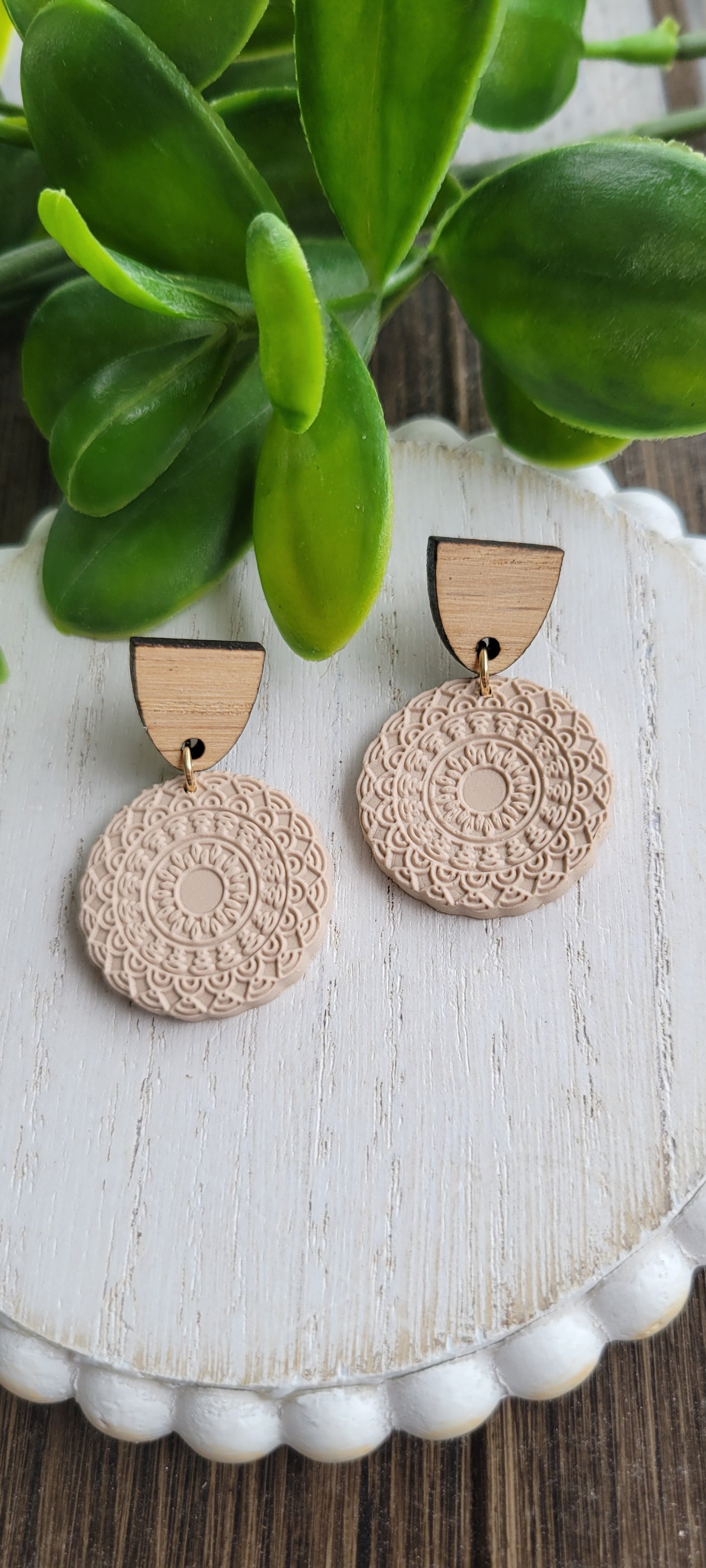 Mandala Clay Dangles