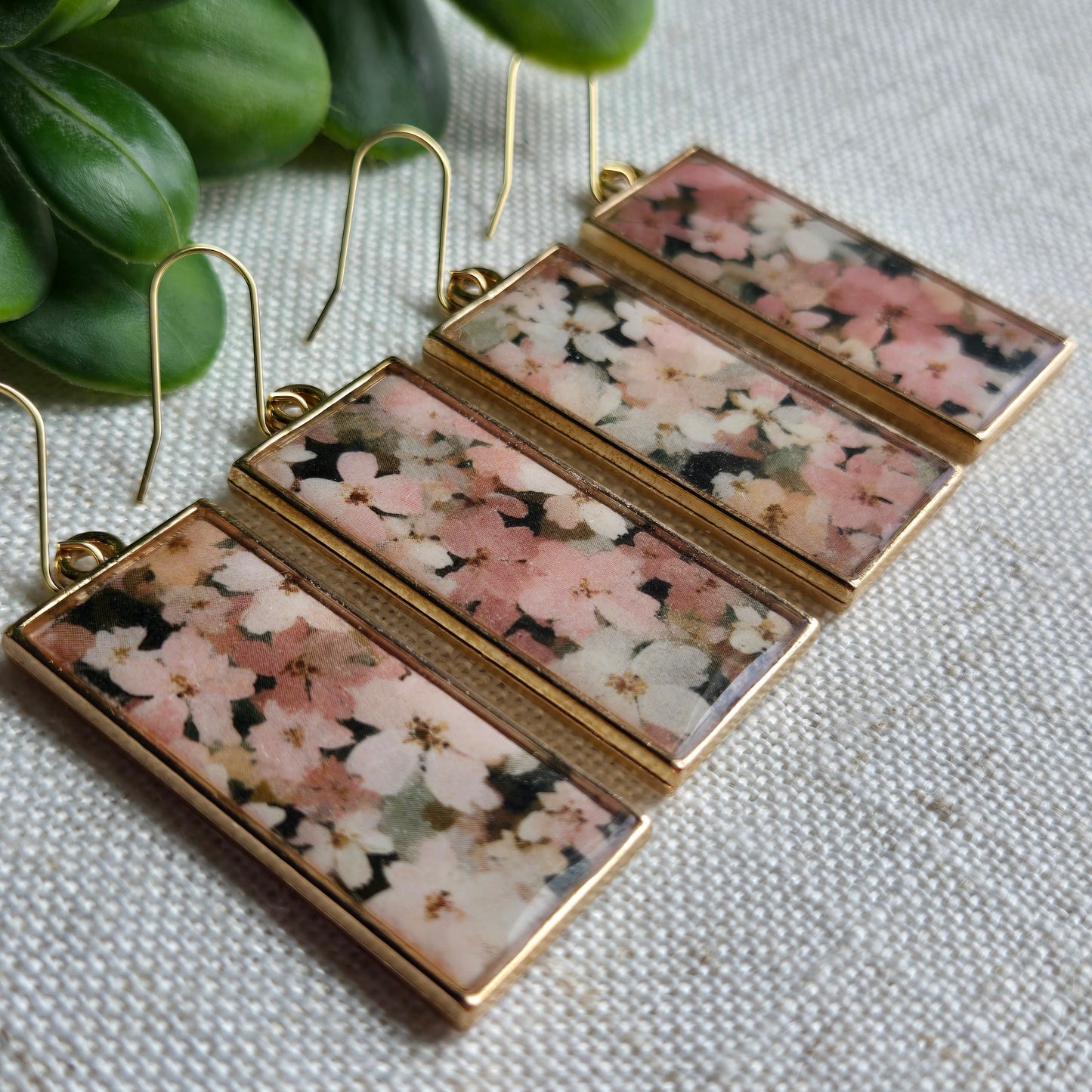 Garden Floral Rectangle Dangles