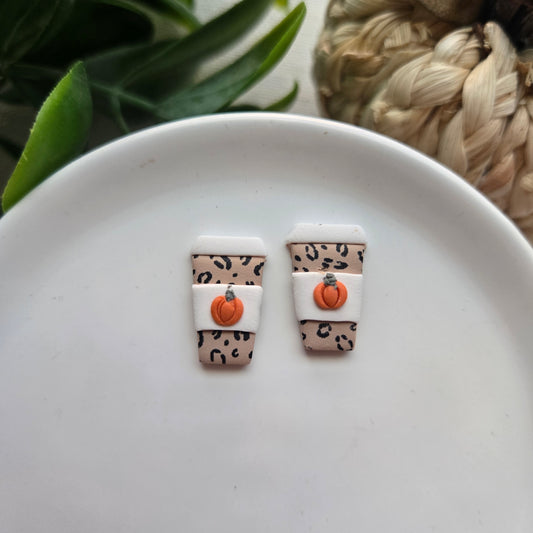 Clay Pumpkin Spice Studs